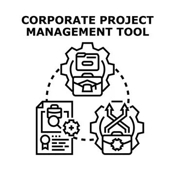 Corporate project management tool optimizing business strategy Stock Illustration