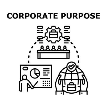 Corporate purpose business strategy development planning global responsibilit 스톡 일러스트