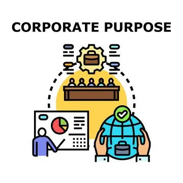 Corporate purpose business strategy development planning global responsibilit Stock Illustration