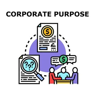 Corporate purpose researching problem solving decision making Stock Illustration