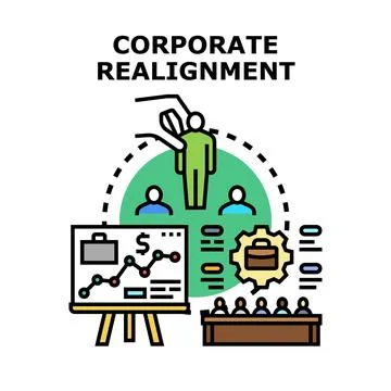 Corporate realignment process managing business structure optimization Stock Illustration