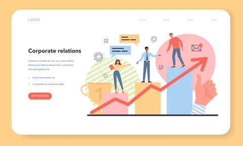 Corporate relations web banner or landing page. Business ethics. Stock Illustration