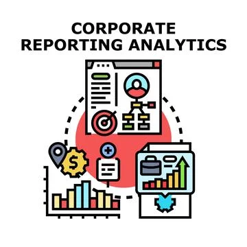 Corporate reporting analytics concept illustration Stock Illustration