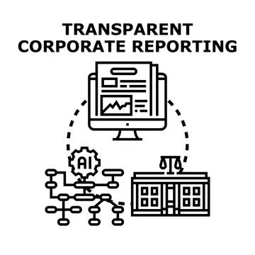 Corporate reporting transparency concept with data analysis Stock Illustration