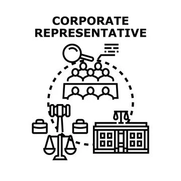 Corporate representative managing legal process and business affairs Stock Illustration