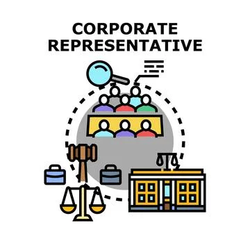 Corporate representative managing legal process and business affairs Stock Illustration
