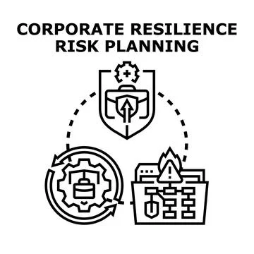 Corporate resilience risk planning process concept Stock Illustration