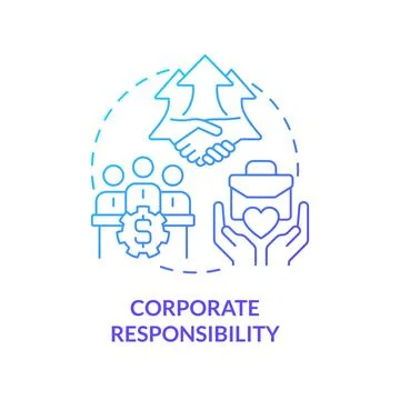 Corporate responsibility blue gradient concept icon Stock Illustration