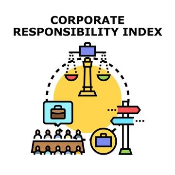 Corporate responsibility index measuring ethical business performance Stock Illustration