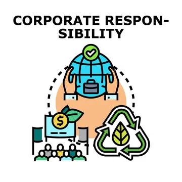 Corporate responsibility vector icon concept illustrating business growth Stock Illustration