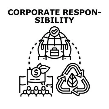 Corporate responsibility vector icon concept illustrating business growth Stock Illustration