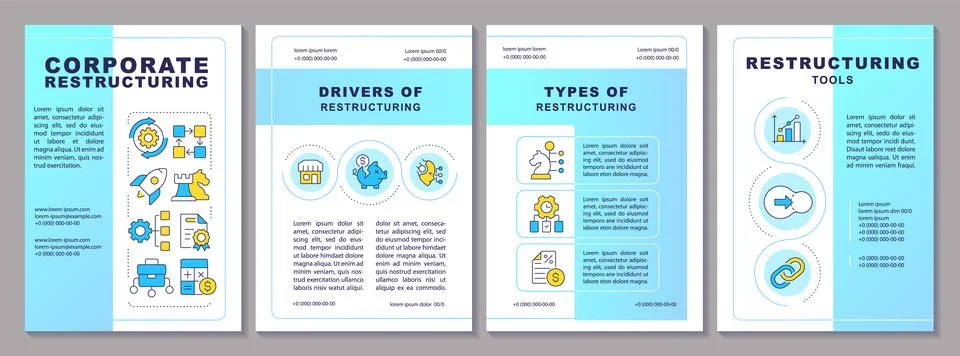 Corporate restructuring brochure layout Stock Illustration