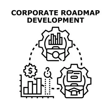 Corporate roadmap developing concept for business strategy 스톡 일러스트