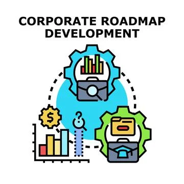 Corporate roadmap developing concept for business strategy Stockillustratie