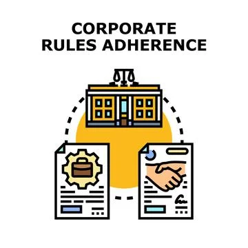 Corporate rules adherence concept, business compliance illustration Stock Illustration