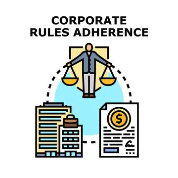 Corporate rules adherence ensuring business compliance and ethics Illustration