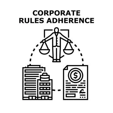 Corporate rules adherence ensuring business compliance and ethics Stock Illustration