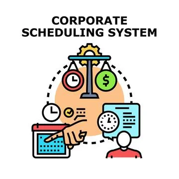 Corporate scheduling system concept vector illustration 库存插图
