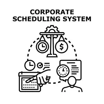 Corporate scheduling system concept vector illustration Stock Illustration