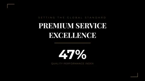 Corporate screen display of premium service excellence performance metrics .. Stock Footage 337577732