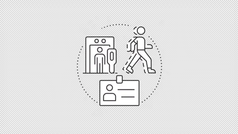 Corporate security management systems animated line concept icon set Stock Footage 345259259
