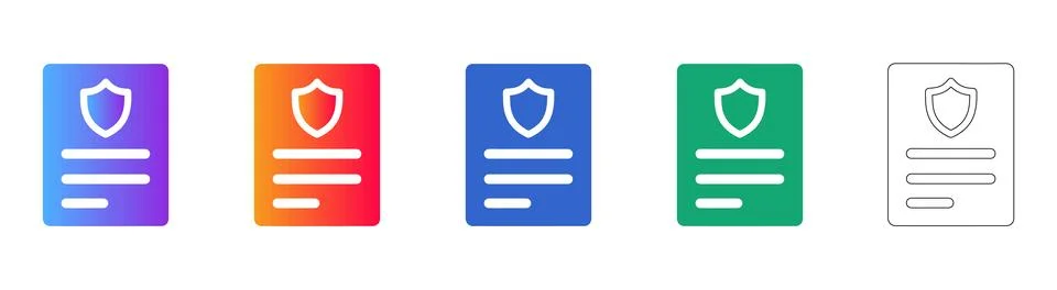 Corporate Shield Document Security Icons イラスト素材