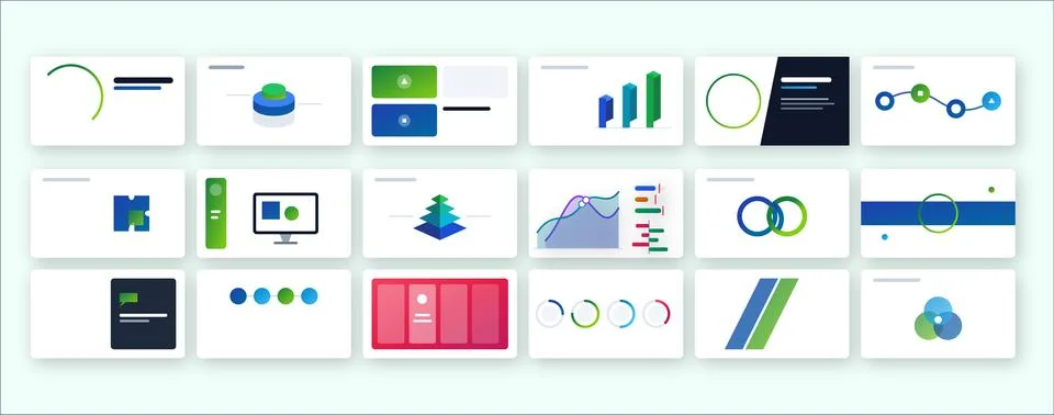 Corporate Slide Deck Templates with Data Charts for Business Stock Illustration