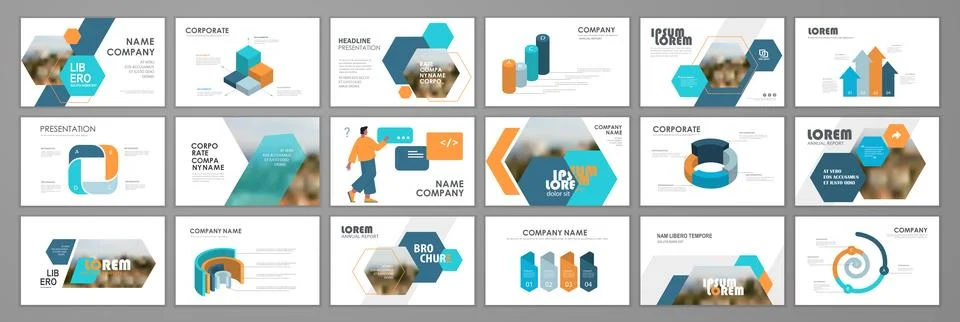Corporate slideshow templates Stock Illustration