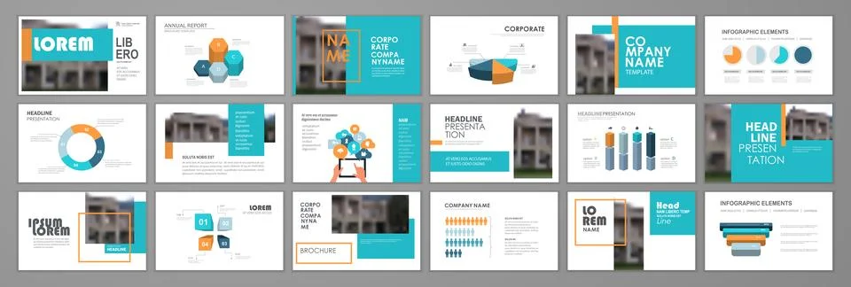 Corporate slideshow templates Stockillustratie