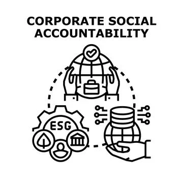 Corporate social accountability developing esg principles Stock Illustration
