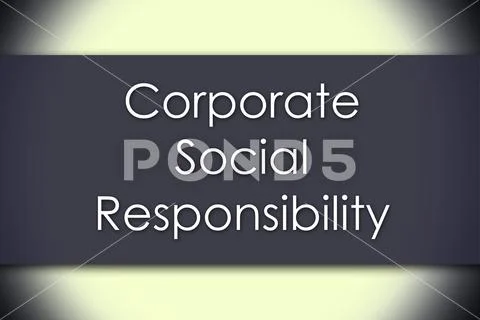 Corporate Social Responsibility CSR - business concept with text Stock Illustration