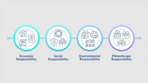 Corporate social responsibility framework infographic circles animation Stock Footage 337776953