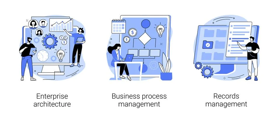 Corporate software abstract concept vector illustrations. Stock Illustration