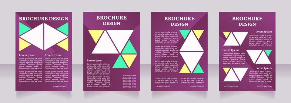 Corporate software development blank brochure layout design Stock Illustration