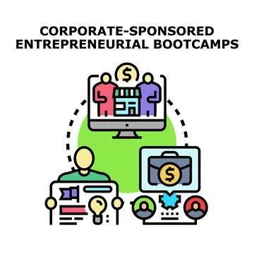 Corporate sponsored entrepreneurial bootcamp development program 스톡 일러스트