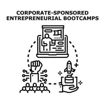 Corporate sponsored entrepreneurial bootcamp program Stock Illustration