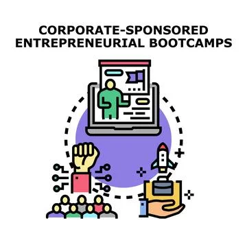 Corporate sponsored entrepreneurial bootcamp program Stock Illustration