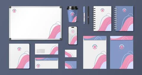 Corporate stationery mockup set Stock Illustration