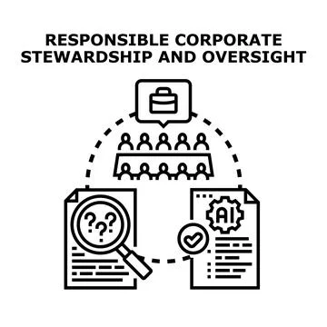 Corporate stewardship overseeing artificial intelligence development Stock Illustration