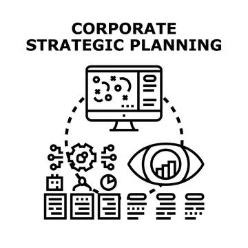 Corporate strategic planning developing business vision future concept Illustrazione stock
