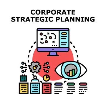 Corporate strategic planning developing business vision future concept Ilustración de archivo