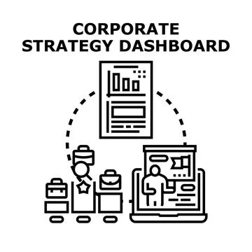 Corporate strategy dashboard visualizing business goals イラスト素材