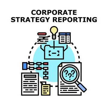 Corporate strategy reporting process and business intelligence Stock Illustration