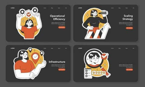 Corporate strategy set. Flat vector illustration. Illustrazione stock