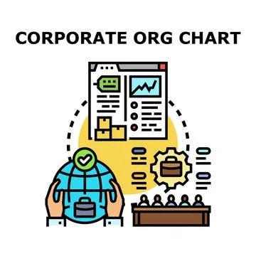 Corporate structure organization chart business strategy planning Stock Illustration