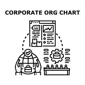 Corporate structure organization chart business strategy planning Stock Illustration