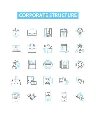 Corporate structure vector line icons set. Organisation, Hierarchy, Network 스톡 일러스트
