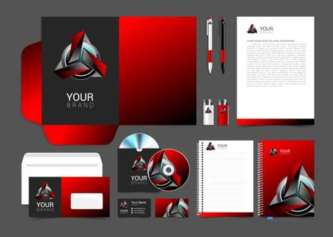 Corporate style red robot technology turquoise black Stock Illustration