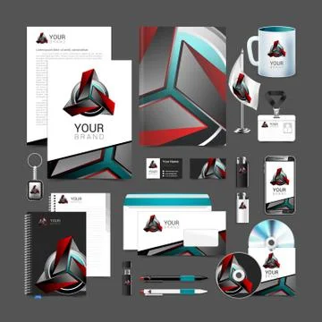 Corporate style red robot technology turquoise black Illustrazione stock