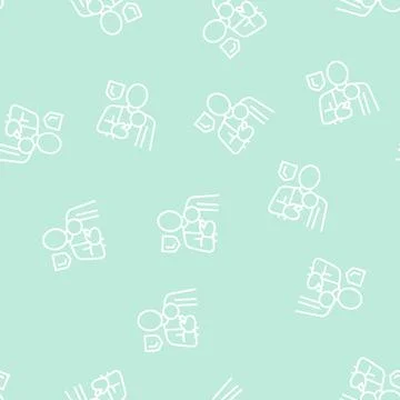 Corporate surveillance line seamless pattern Stock Illustration